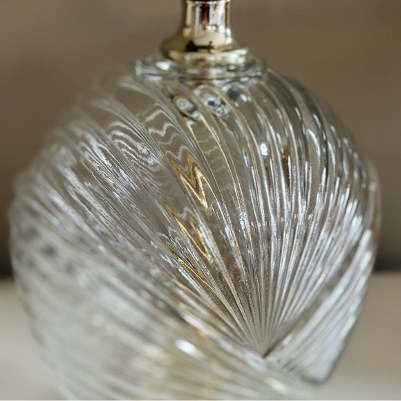 Vintage art deco scallop clear glass Lamp - Picture 9 of 10
